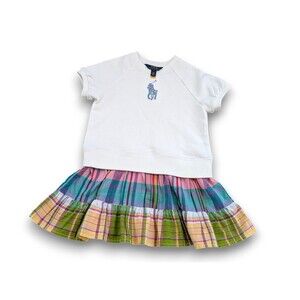 Polo Ralph Lauren Big Pony Paid Terry Shirt Skirt Dress Girls 5